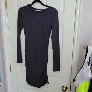 Long Sleeve Ribbed Dress in deep Blue